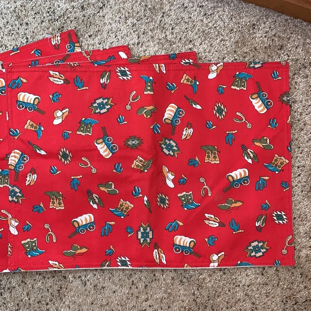 Set of‎ 4- Handmade Western Print Placemats